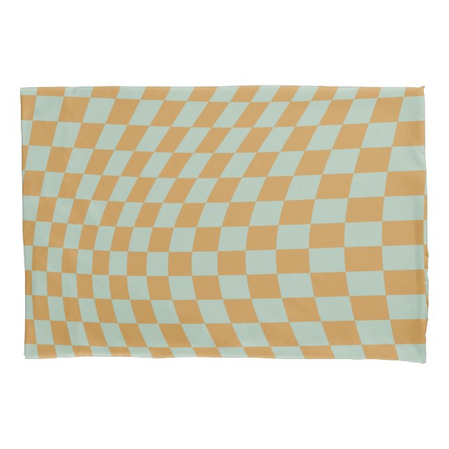Check Pattern Mint Wavy Checkerboard Checkered Pillow Case (Front)