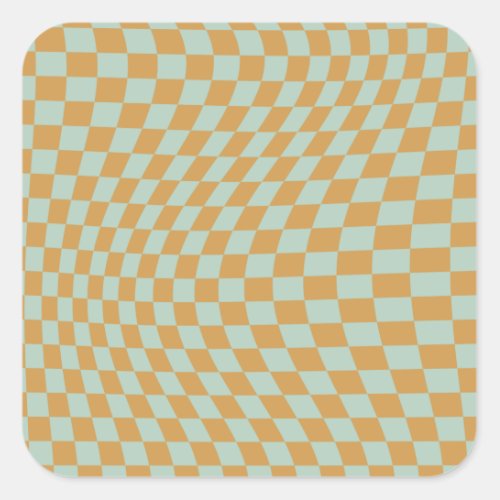 Check Pattern Mint Wavy Checkerboard Checkered Square Sticker