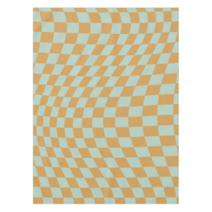 Check Pattern Mint Wavy Checkerboard Checkered Tablecloth