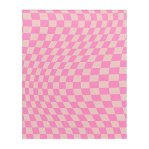 Check Pattern Peach And Pink Preppy Checkerboard Acrylic Print