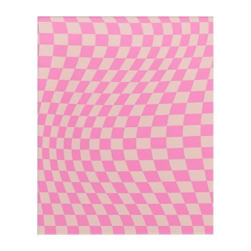 Check Pattern Peach And Pink Preppy Checkerboard Acrylic Print