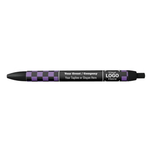 Check Purple Company Logo Fun Conference Giveaway Black Ink Pen