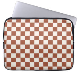 Check Rust Checkered Terracotta Checkerboard Laptop Sleeve