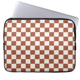 Check Rust Checkered Terracotta Checkerboard Laptop Sleeve