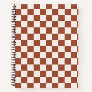 Check Rust Checkered Terracotta Checkerboard Notebook