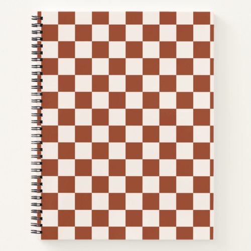Check Rust Checkered Terracotta Checkerboard Notebook