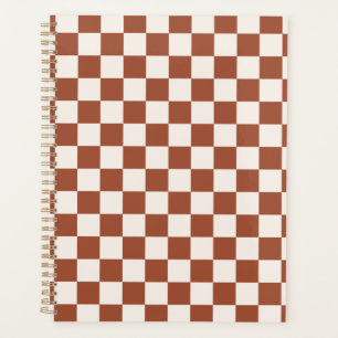 Check Rust Checkered Terracotta Checkerboard Planner