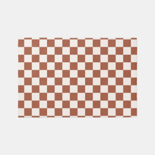 Check Rust Checkered Terracotta Checkerboard Rug