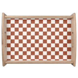 Check Rust Checkered Terracotta Checkerboard Serving Tray