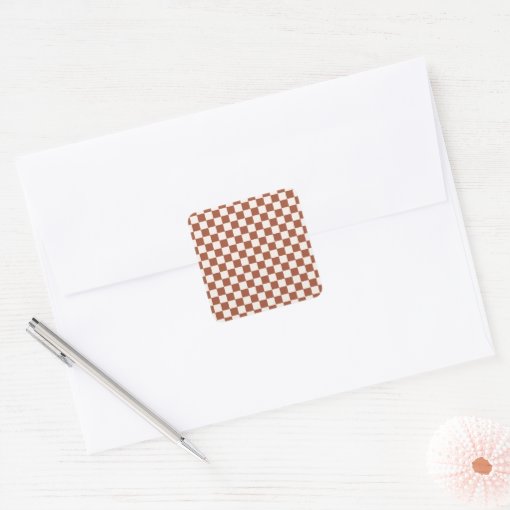 Check Rust Checkered Terracotta Checkerboard Square Sticker | Zazzle