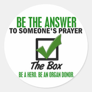 Check The Box Be An Organ Donor 3 Classic Round Sticker