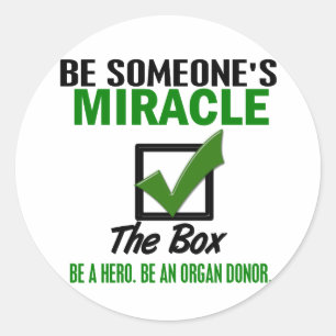 Check The Box Be An Organ Donor 6 Classic Round Sticker