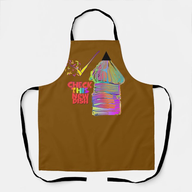 Check This New Dish Brown  Apron (Front)