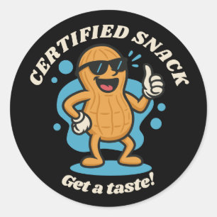 Check this nut out: Certified Snack Classic Round Sticker