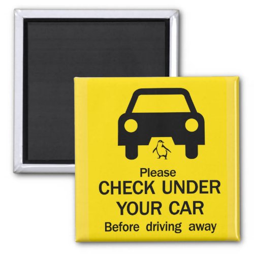 Check Under Car Sign Australia Magnet