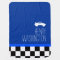 Check white black blue boys name car baby blanket