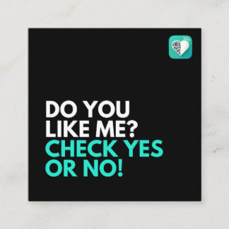 CHECK YES OR NO SQUARE BUSINESS CARD