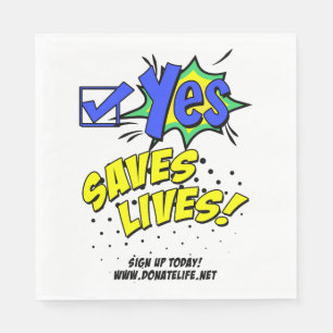Check Yes to Save Lives, Donor Awareness Napkins