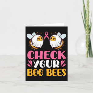 Check Your Boo Bees Breast Cancer Awareness Breast Card