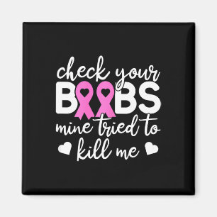 Check Your Boo Bees Breast Cancer Awareness Fight  Magnet