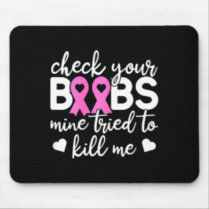 Check Your Boo Bees Breast Cancer Awareness Fight  Mouse Pad