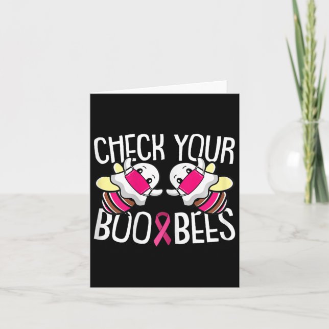Check Your Boo Bees Breast Cancer Awareness Warrio Card (Front)