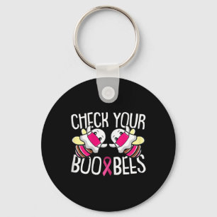 Check Your Boo Bees Breast Cancer Awareness Warrio Keychain