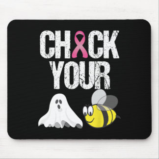 Check Your Boo Bees Fun Breast Cancer Halloween G Mouse Pad