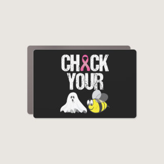 Check Your Boo Bees Funny Breast Cancer Halloween Car Magnet
