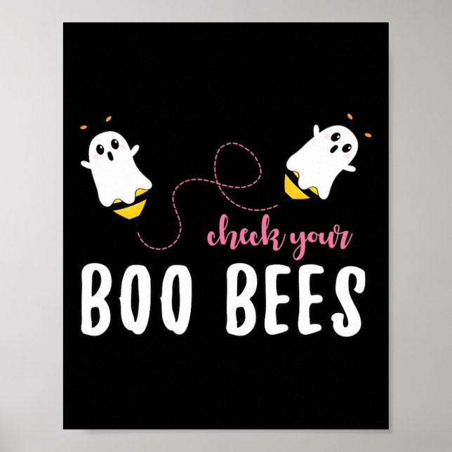 Check Your Boo Bees October Breast Cancer Awarenes Poster (Front)