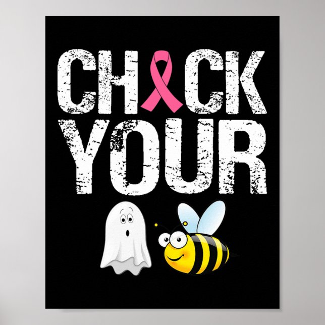 Check Your Boo Bees Shirt Funny Breast Cancer Hall Poster (Front)
