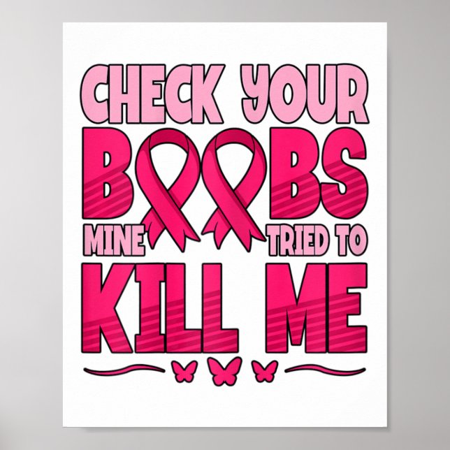 Check Your Breast Breast Cancer Awareness  Poster (Front)