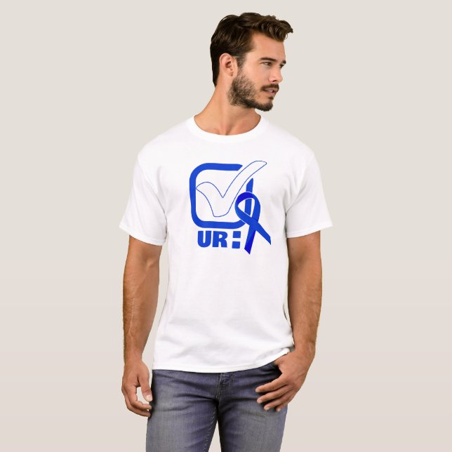 Check Your Colon Blue Ribbon T-Shirt (Front Full)