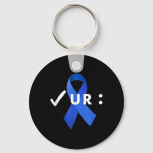 Check Your Colon, Colonoscopies. Colon Cancer Awar Keychain