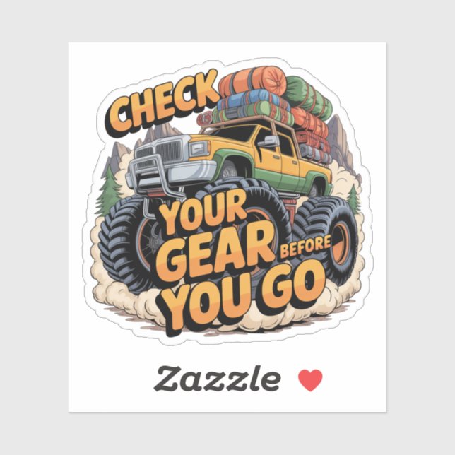Check Your Gear Before You Go Off-Road 4x4  Sticker (Sheet)