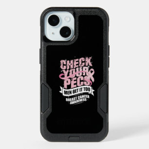 Check Your Pecs Men Breast Cancer Awareness iPhone 15 Case