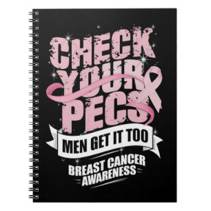 Check Your Pecs Men Breast Cancer Awareness Notebook