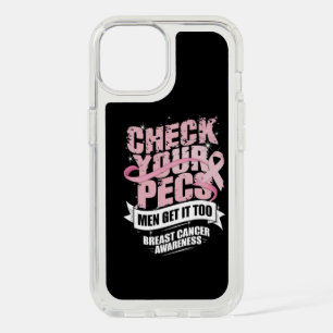 Check Your Pecs Men Breast Cancer Awareness iPhone 15 Case