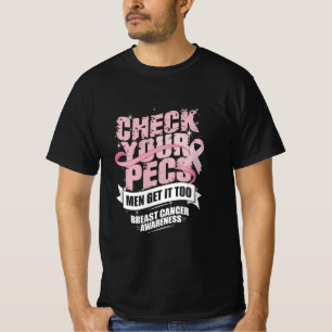 Check Your Pecs Men Breast Cancer Awareness T-Shirt