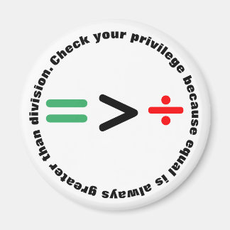 Check Your Privilege | Equal Greater than Division Magnet