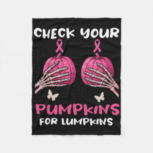 Check Your Pumpkins Breast Cancer Awareness Hallow Fleece Blanket