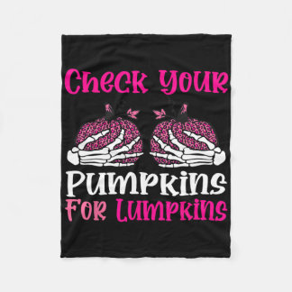 Check Your Pumpkins Breast Cancer Awareness Hallow Fleece Blanket