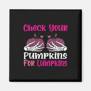 Check Your Pumpkins Breast Cancer Awareness Hallow Magnet