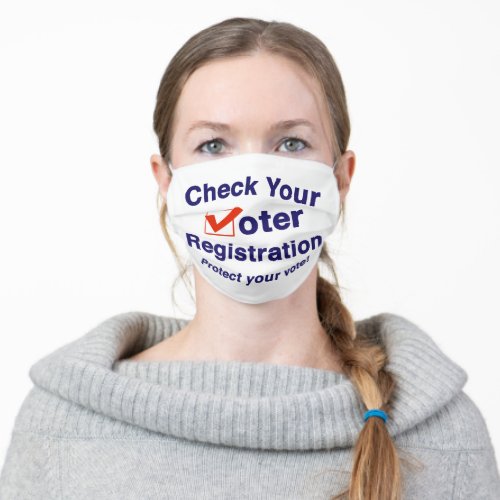 Check Your Voter Registration 2024 Election Adult Cloth Face Mask