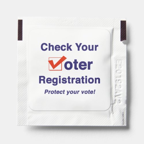 Check Your Voter Registration 2024 Election Hand Sanitizer Packet