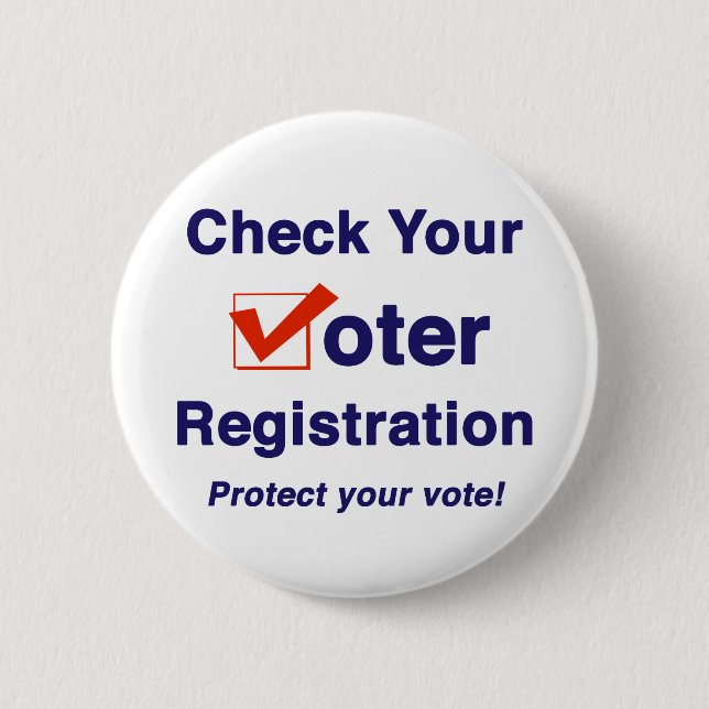 Check Your Voter Registration 2026 Election Button (Front)