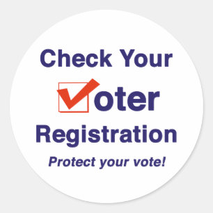 Check Your Voter Registration 2026 Election Classic Round Sticker