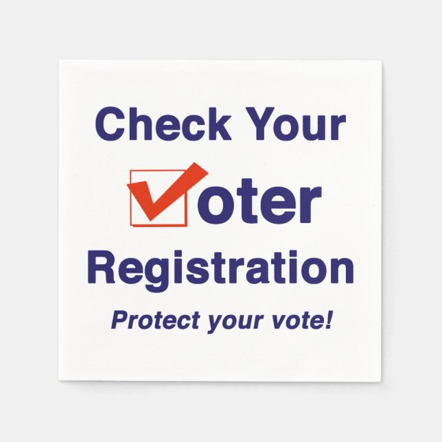Check Your Voter Registration 2026 Election Napkins (Front)