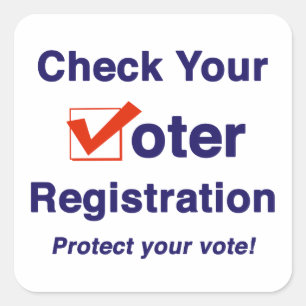 Check Your Voter Registration 2026 Election Square Sticker