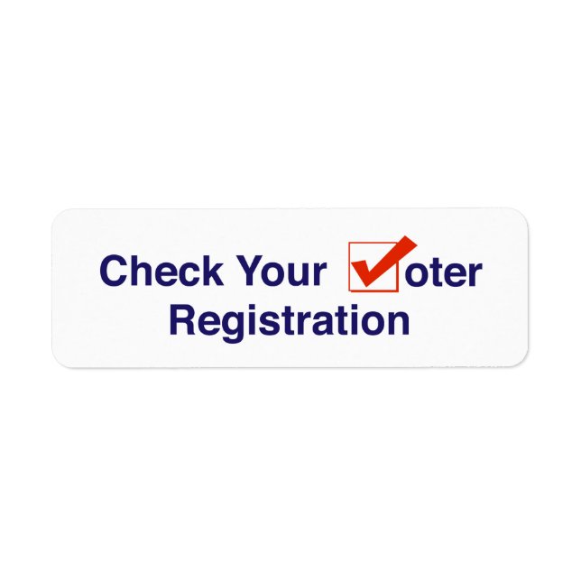 Check Your Voter Registration 2026 Elections Label (Front)